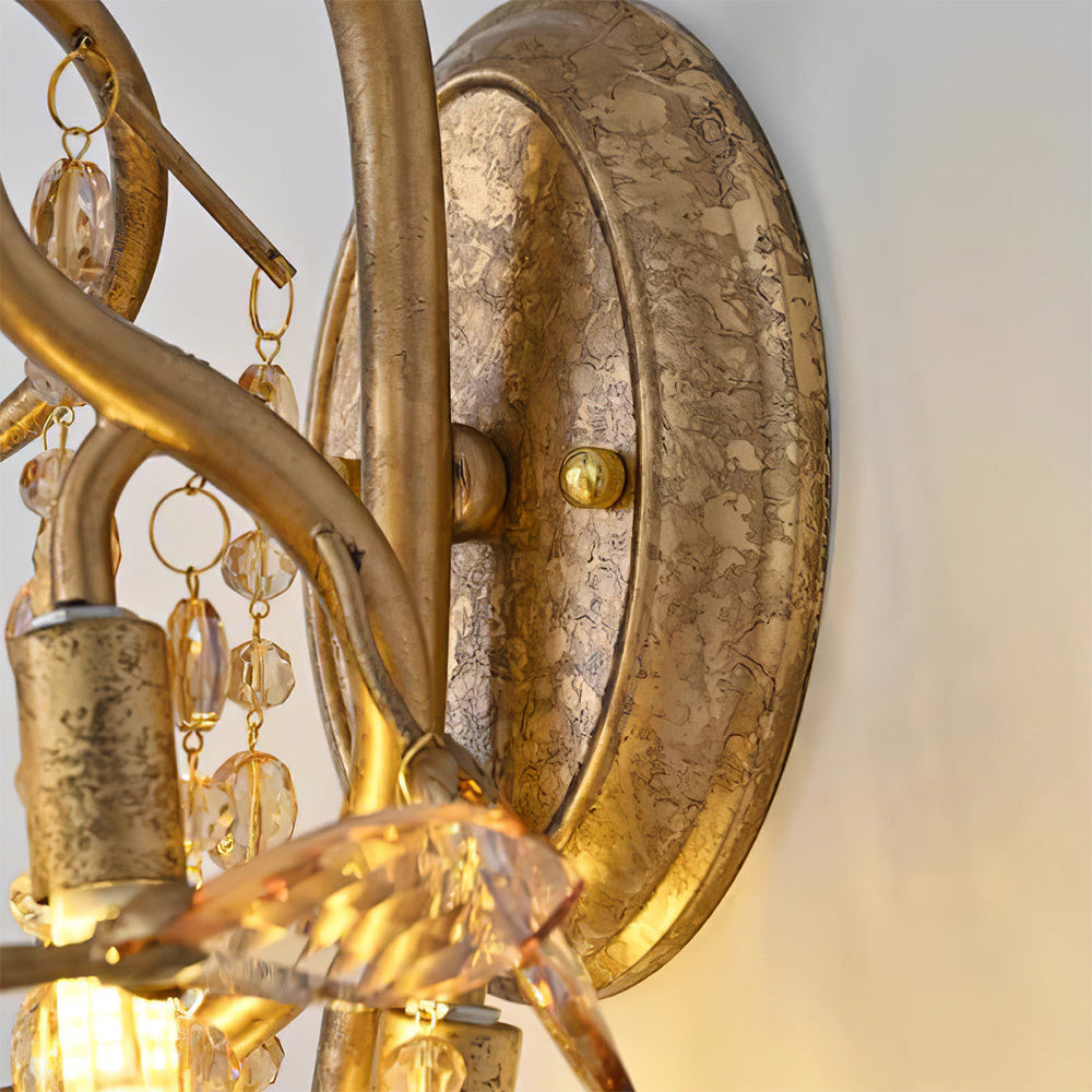 Medieval Autumn Twilight Crystal Wall Sconce -Homdiy