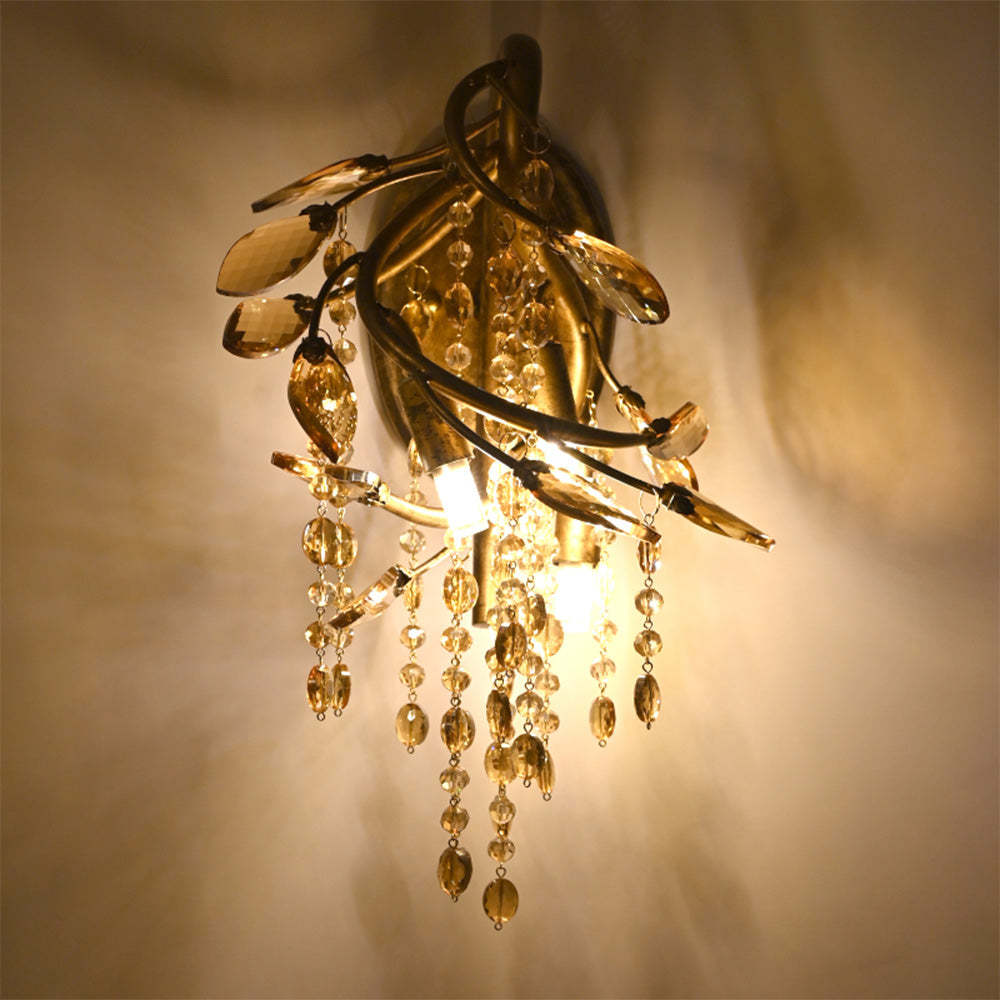 Medieval Autumn Twilight Crystal Wall Sconce -Homdiy