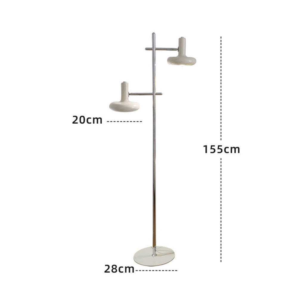 Vintage Bauhaus Two Heads Glass Flying Disc Floor Lamp -Homdiy