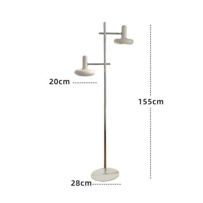 Vintage Bauhaus Two Heads Glass Flying Disc Floor Lamp -Homdiy