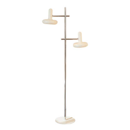 Vintage Bauhaus Two Heads Glass Flying Disc Floor Lamp -Homdiy