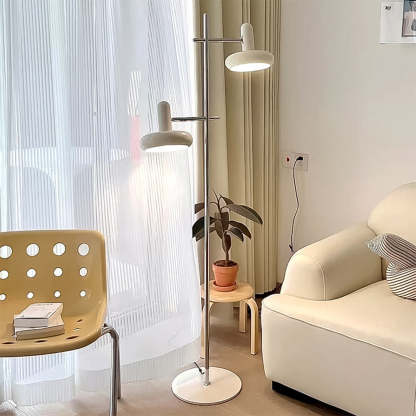 Vintage Bauhaus Two Heads Glass Flying Disc Floor Lamp -Homdiy