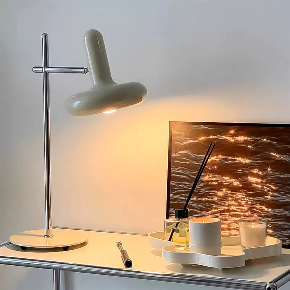 Modern Cream White Glass Table Lamp -Homdiy