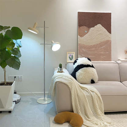 Vintage Bauhaus Two Heads Glass Flying Disc Floor Lamp -Homdiy
