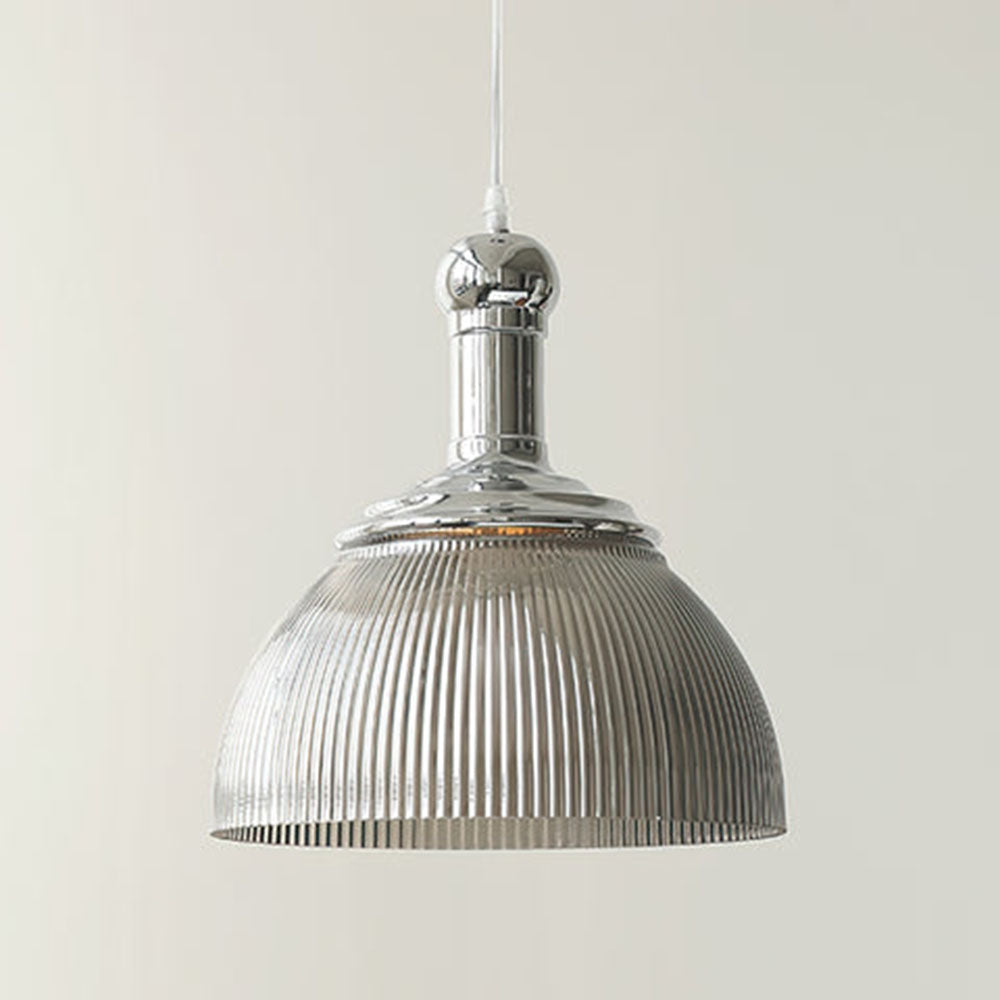 Industrial Glass Ribbed Pendant Light -Homdiy