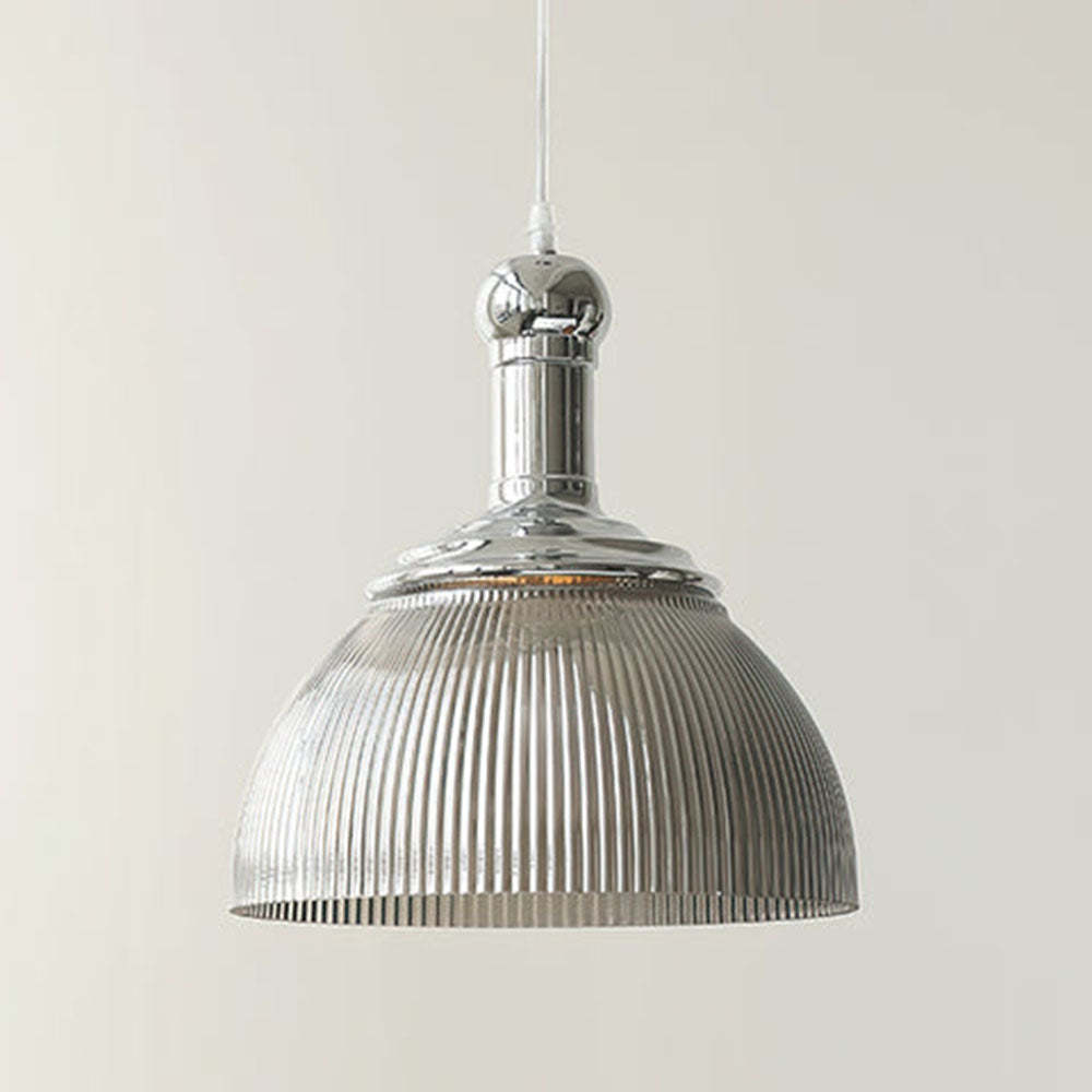 Industrial Glass Ribbed Pendant Light -Homdiy