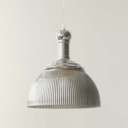 Industrial Glass Ribbed Pendant Light -Homdiy