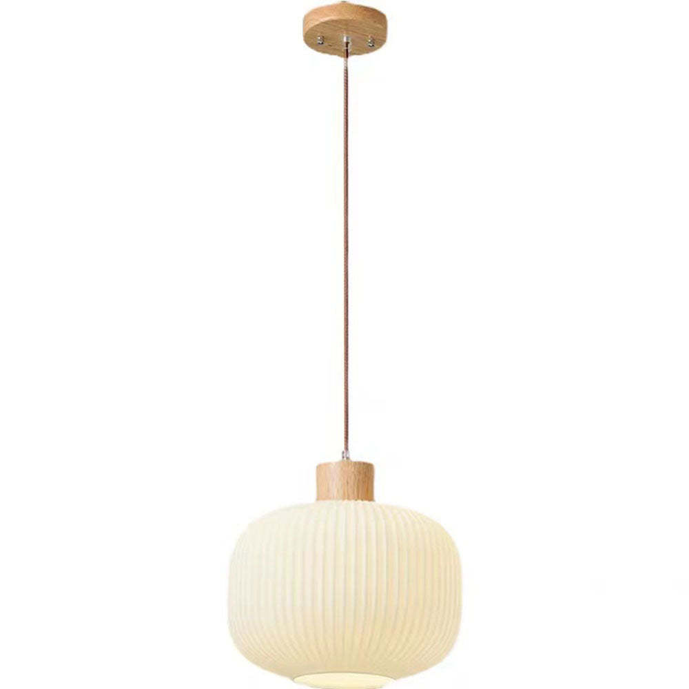 Nordic White Lantern Glass Pendant Lamp -Homdiy