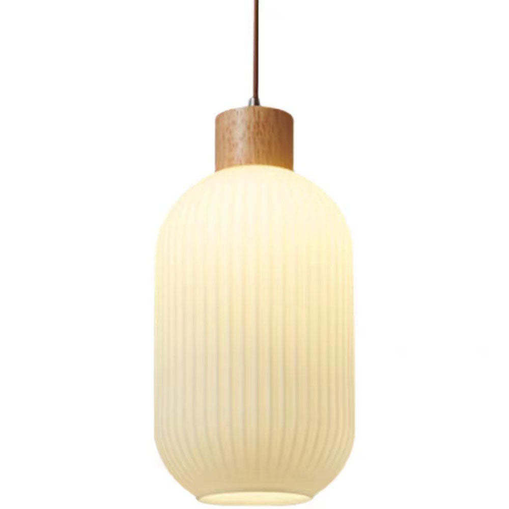 Nordic White Lantern Glass Pendant Lamp -Homdiy