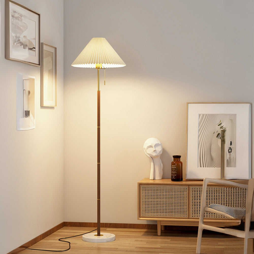 Modern Pleated White Floor Lamp -Homdiy