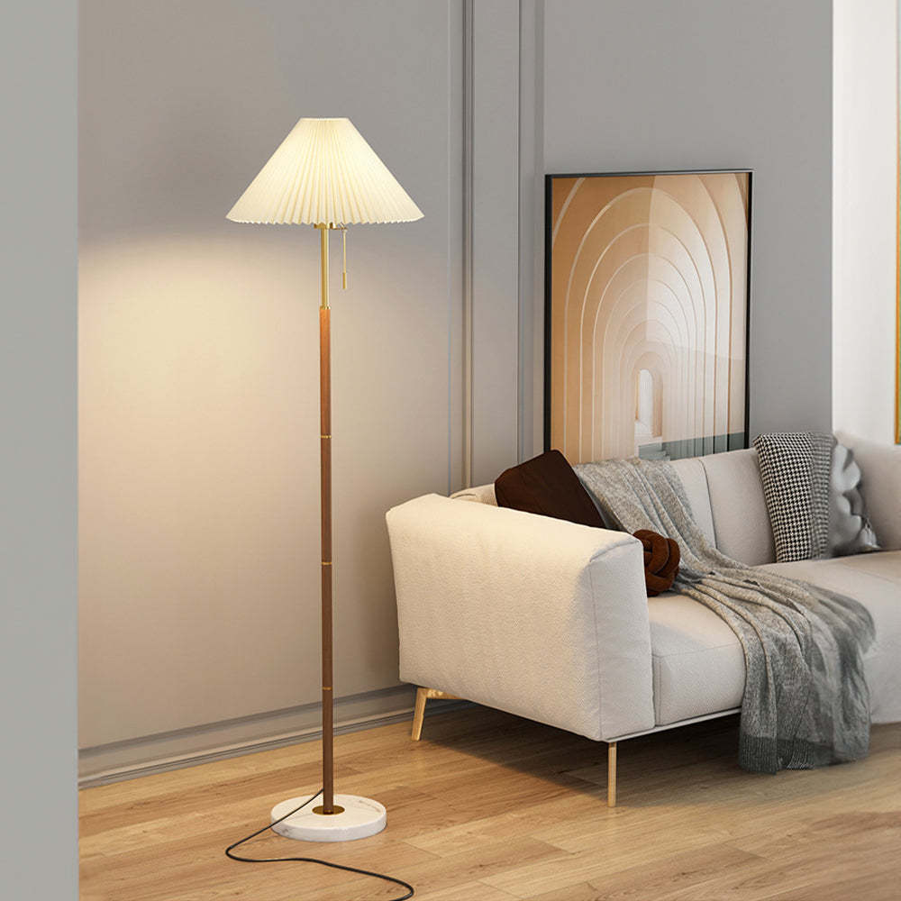 Modern Pleated White Floor Lamp -Homdiy