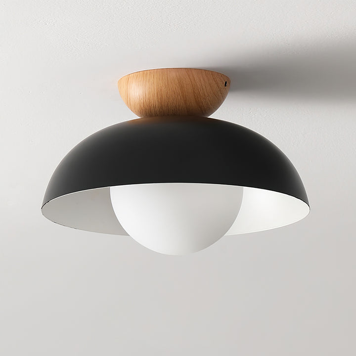 Nordic Modern Metal & Wood Black White Pendant Lamp & Ceiling Lamp -Homdiy