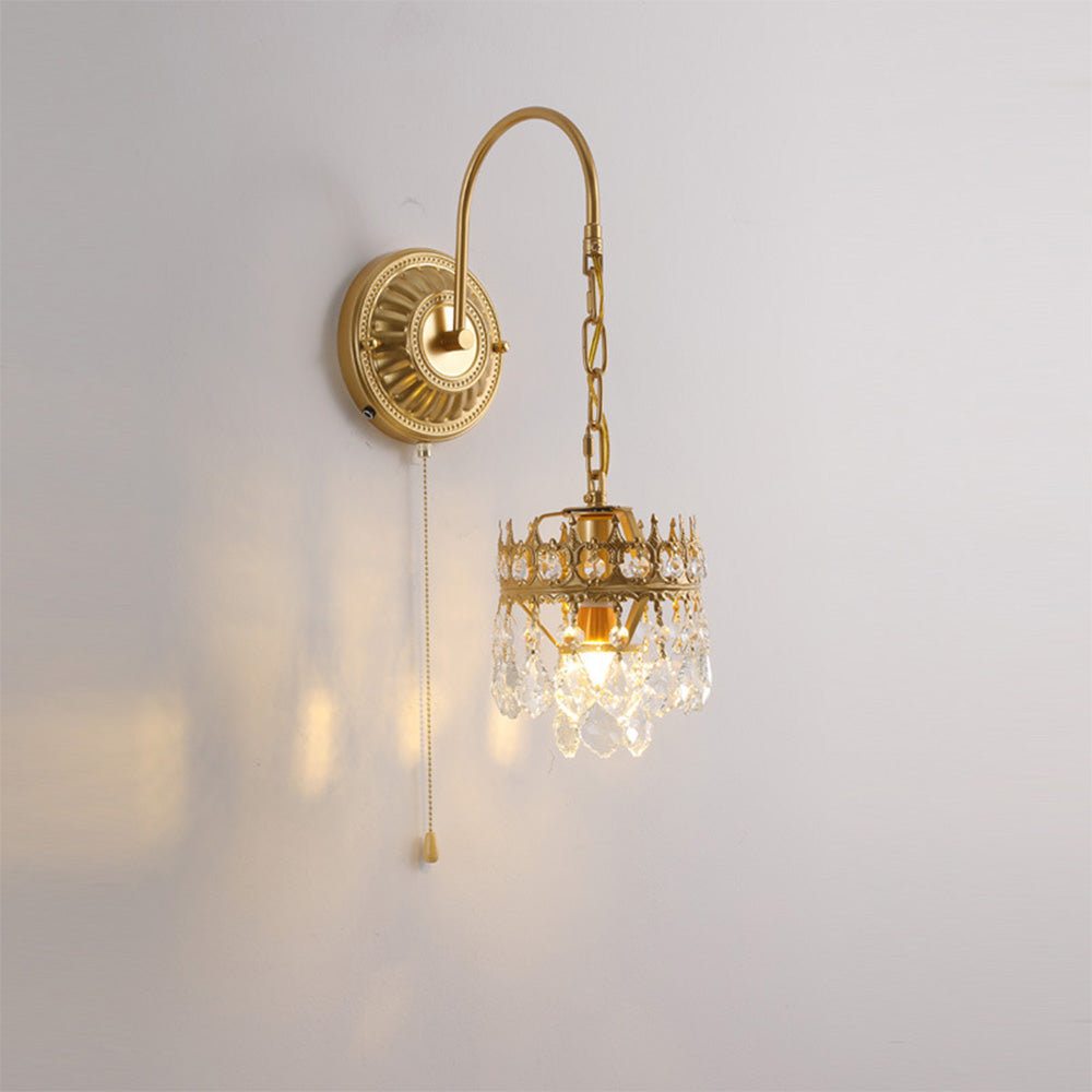 French Crystal Aisle Crown Wall Light -Homdiy