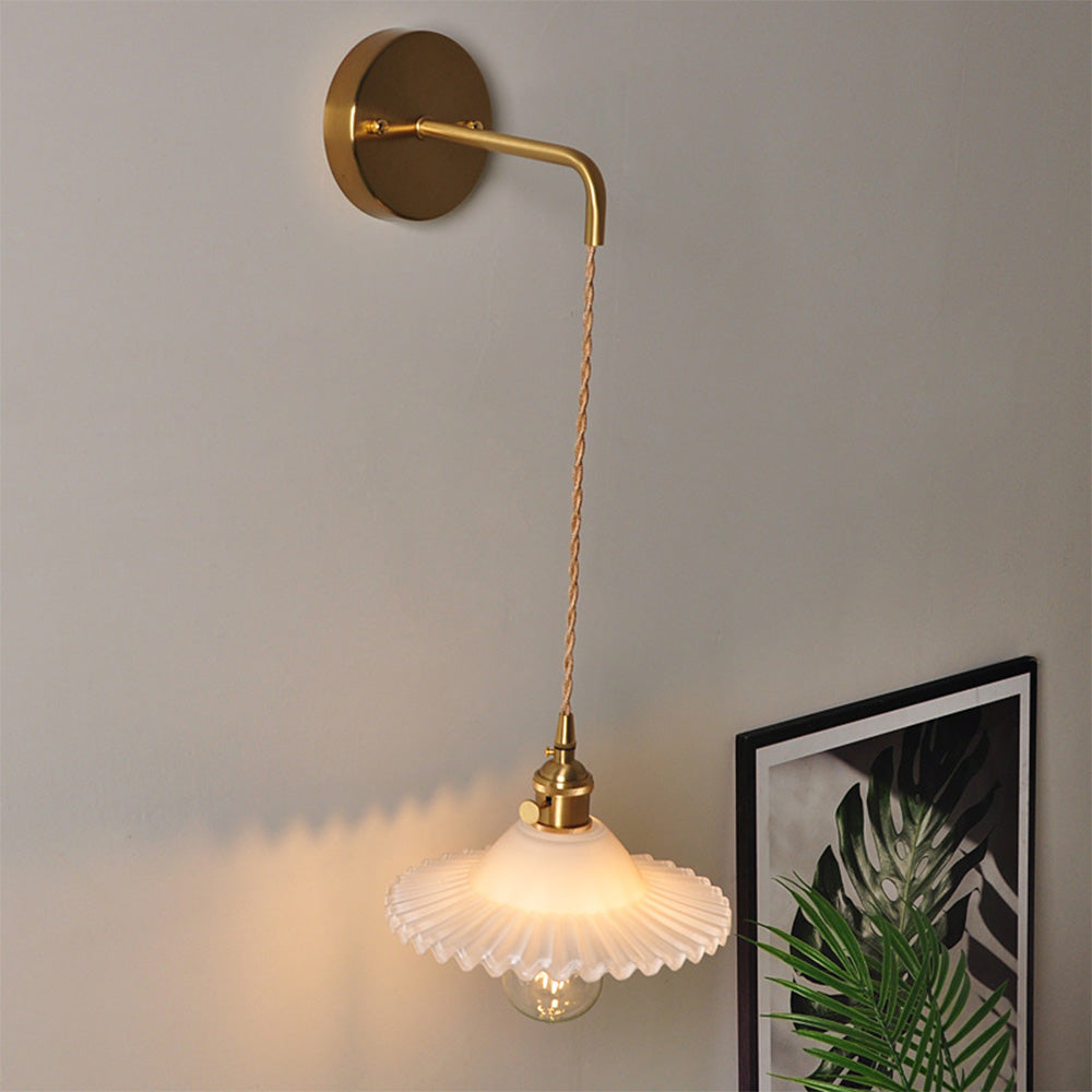 Nordic Bedside Adjustable Glass Wall Lamp -Homdiy