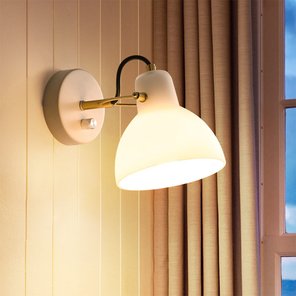 Nordic Simplistic White Glass Wall Lamp -Homdiy