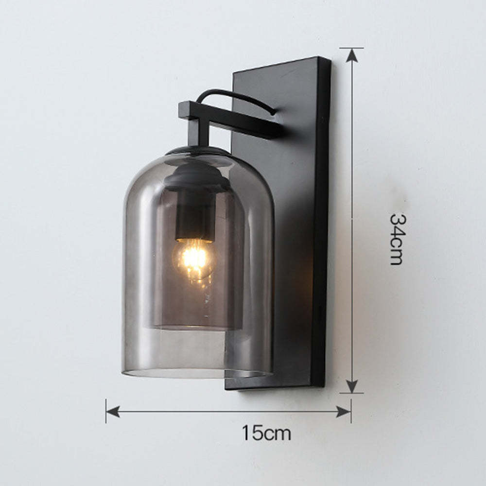 Contemporary Cylinder Transparent Glass Wall Light -Homdiy