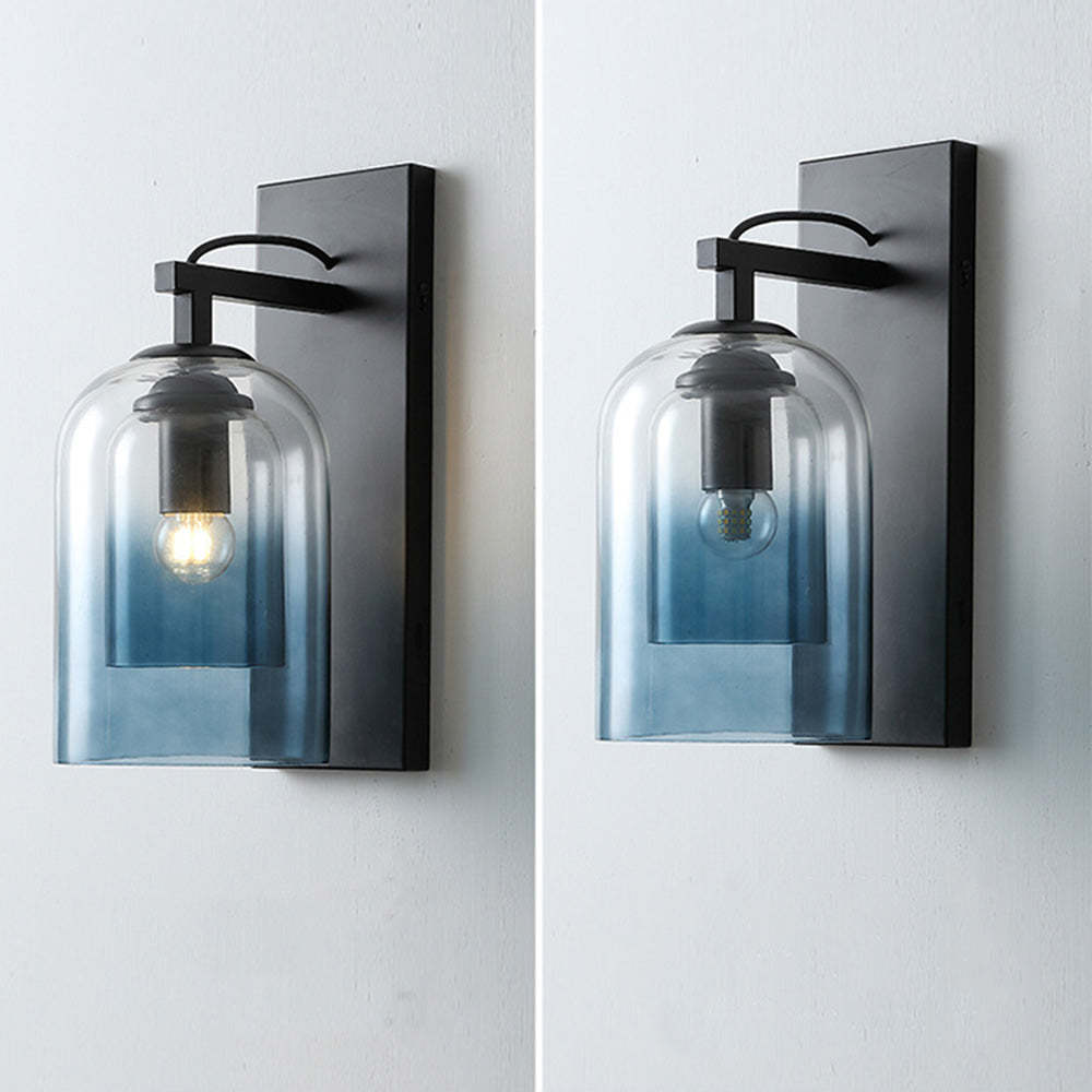 Contemporary Cylinder Transparent Glass Wall Light -Homdiy
