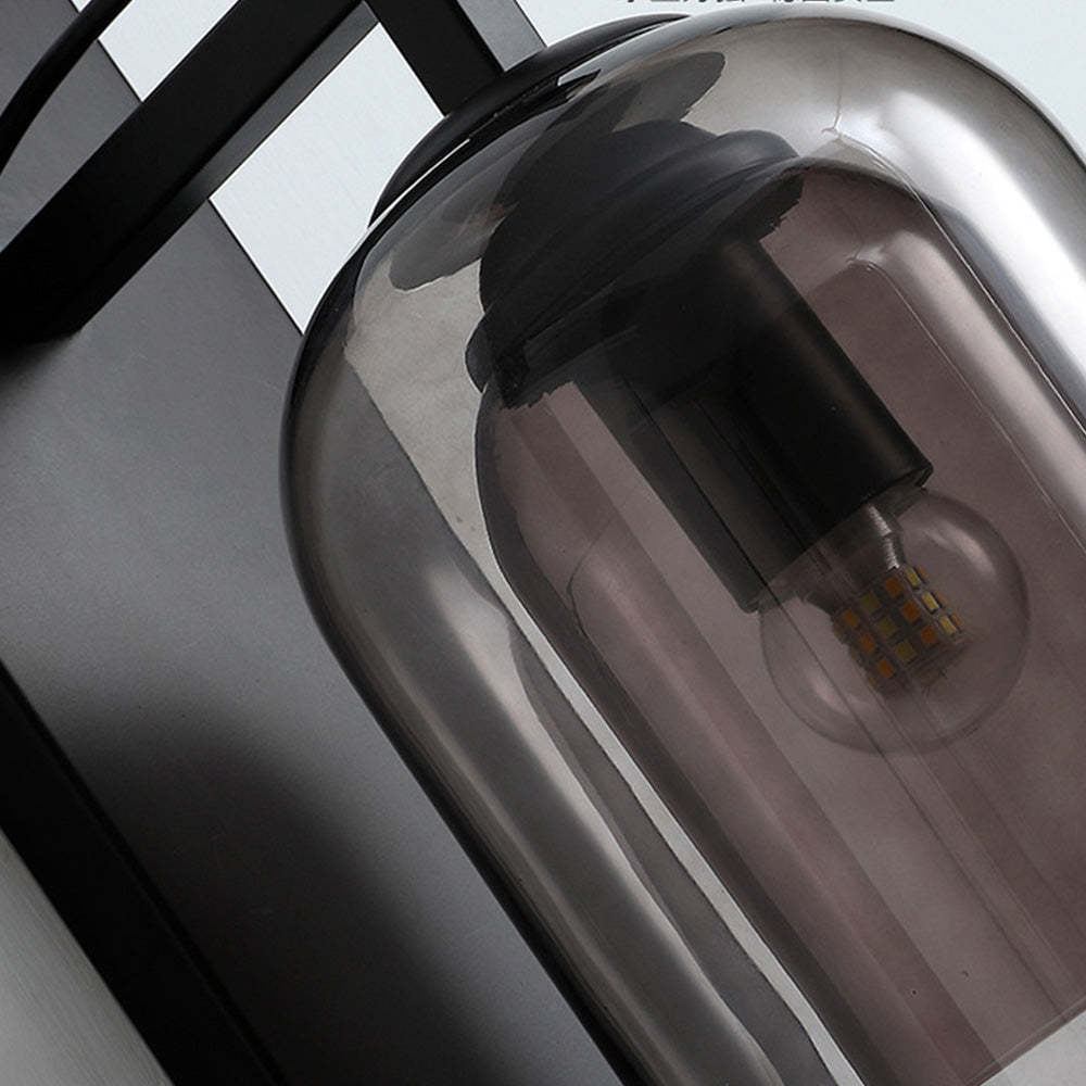 Contemporary Cylinder Transparent Glass Wall Light -Homdiy