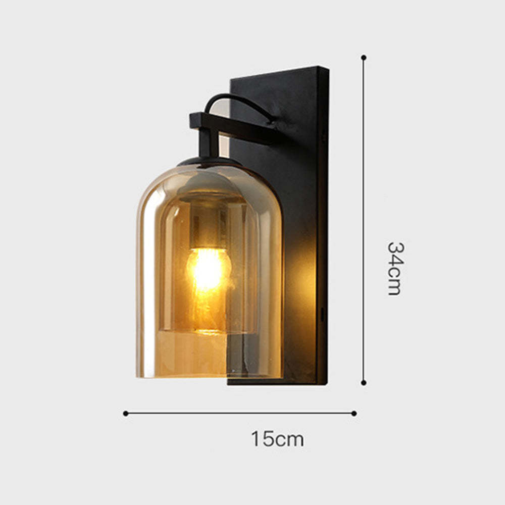 Contemporary Cylinder Transparent Glass Wall Light -Homdiy