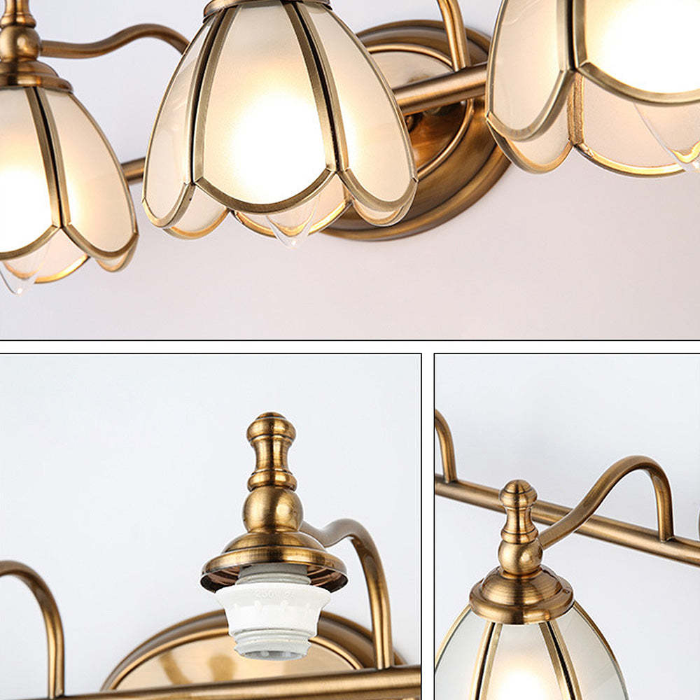 Vintage French Multi-Heads Gold Bathroom Vanity Wall Lights -Homdiy