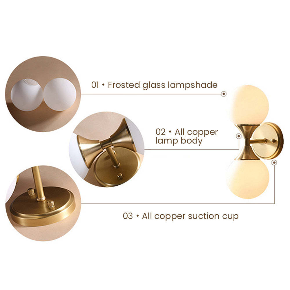 Retro Classic Brass Bathroom Vanity Wall Lights -Homdiy