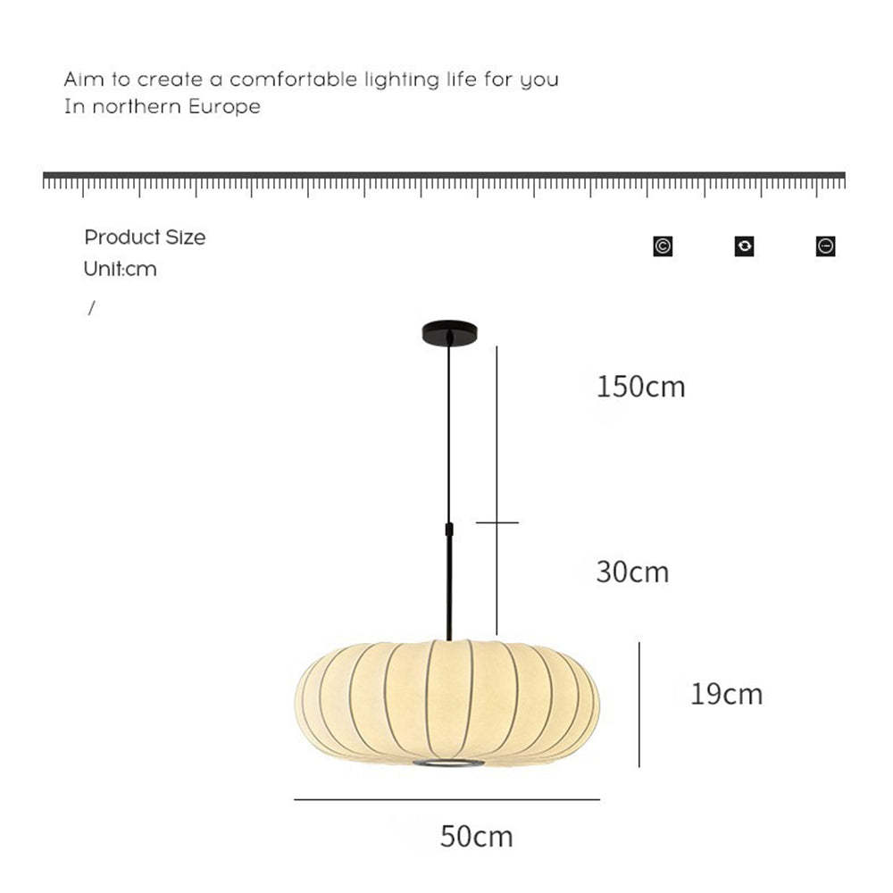 Modern Fabric Drum Pendant Hanging Light -Homdiy