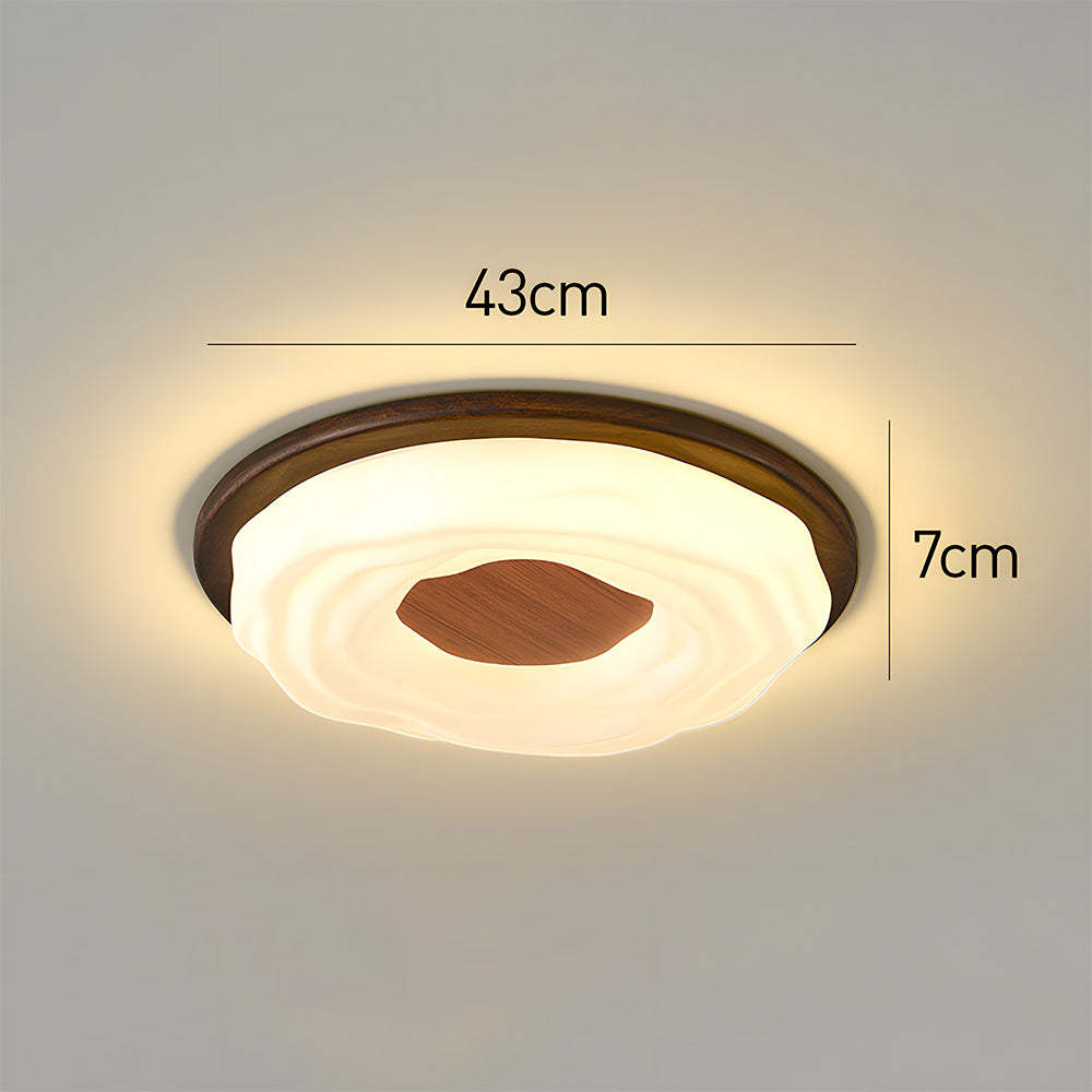 Elegant Walnut Color LED Ceiling Light for Bedroom