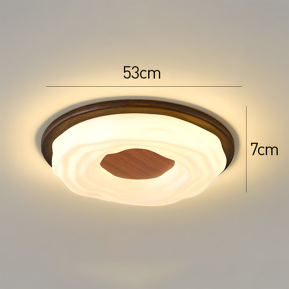 Elegant Walnut Color LED Ceiling Light for Bedroom