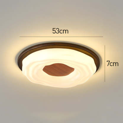 Elegant Walnut Color LED Ceiling Light for Bedroom