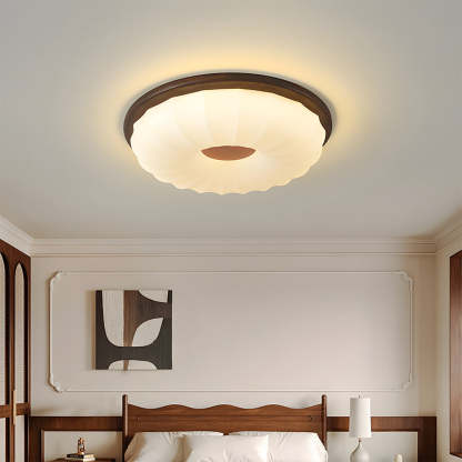 Elegant Walnut Color LED Ceiling Light for Bedroom