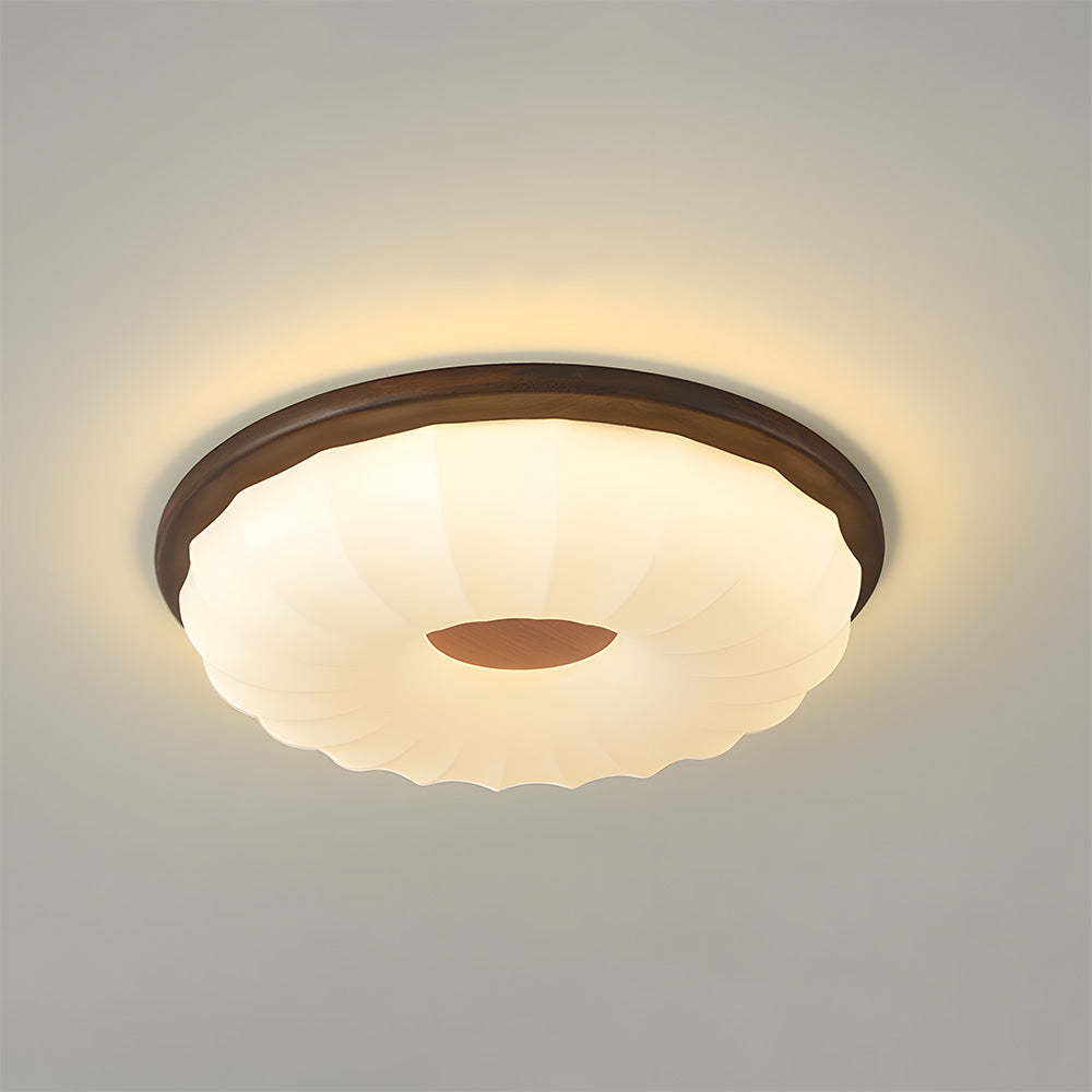Elegant Walnut Color LED Ceiling Light for Bedroom