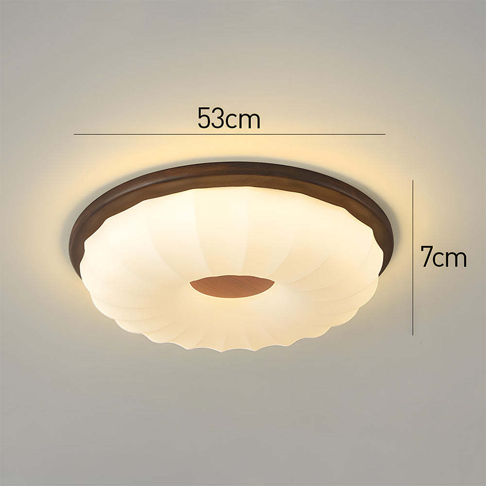 Elegant Walnut Color LED Ceiling Light for Bedroom