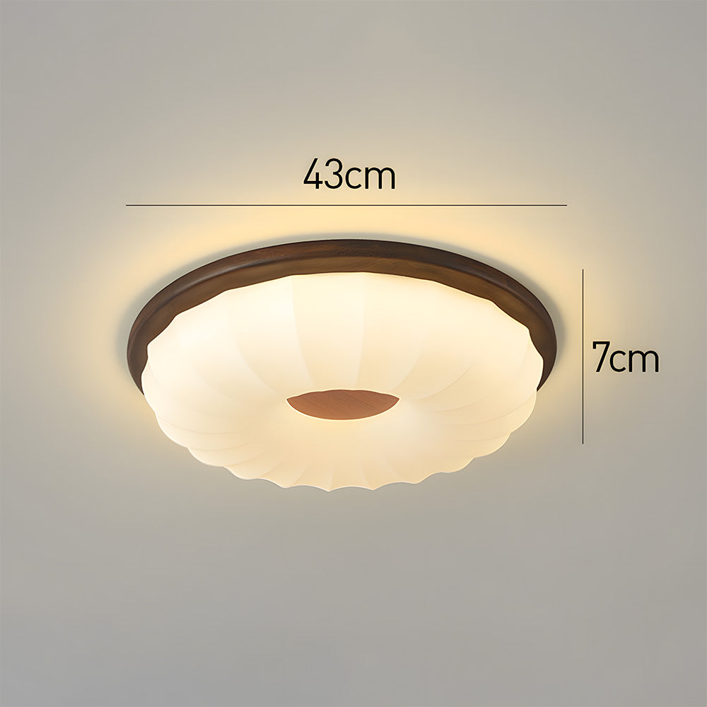 Elegant Walnut Color LED Ceiling Light for Bedroom