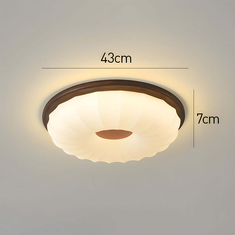 Elegant Walnut Color LED Ceiling Light for Bedroom