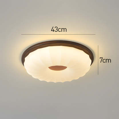 Elegant Walnut Color LED Ceiling Light for Bedroom