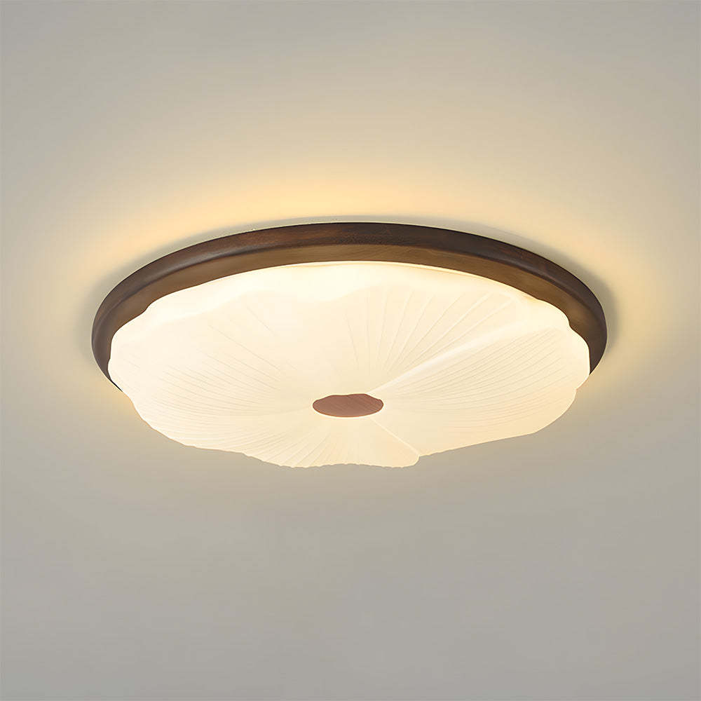 Elegant Walnut Color LED Ceiling Light for Bedroom