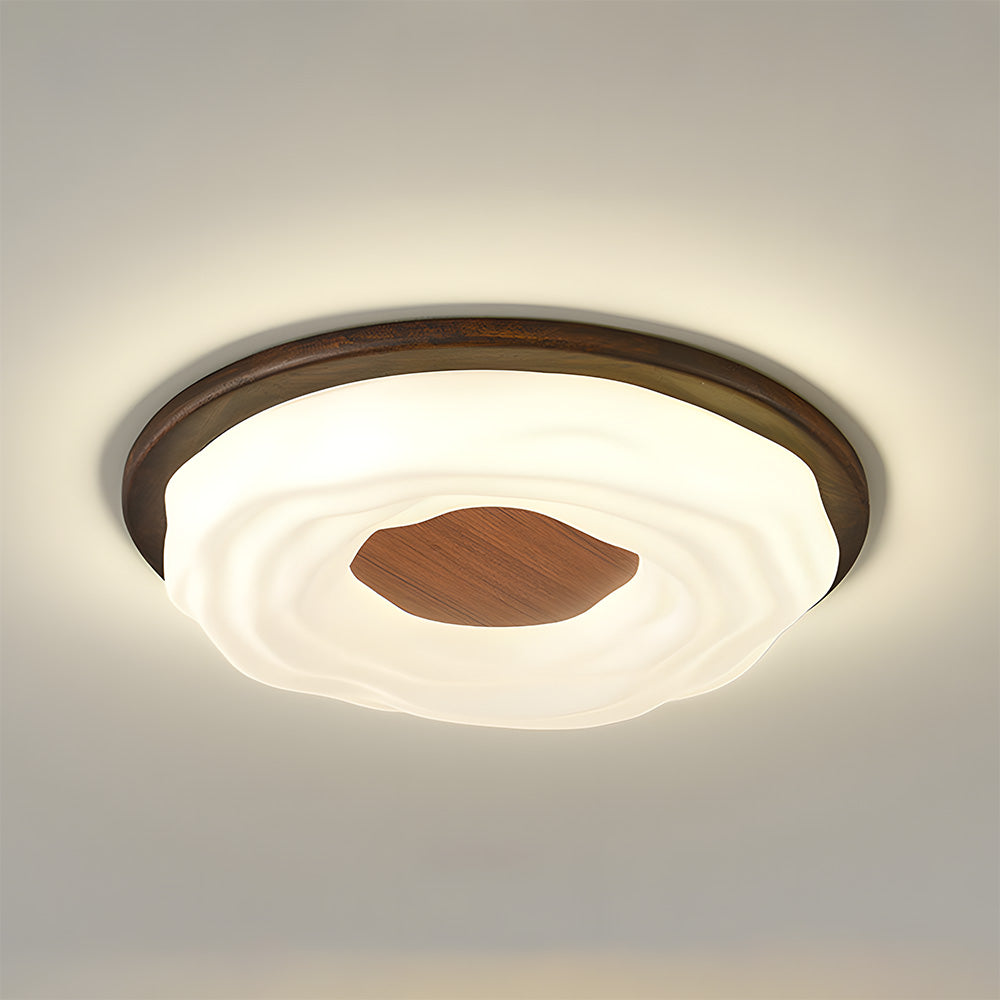 Elegant Walnut Color LED Ceiling Light for Bedroom
