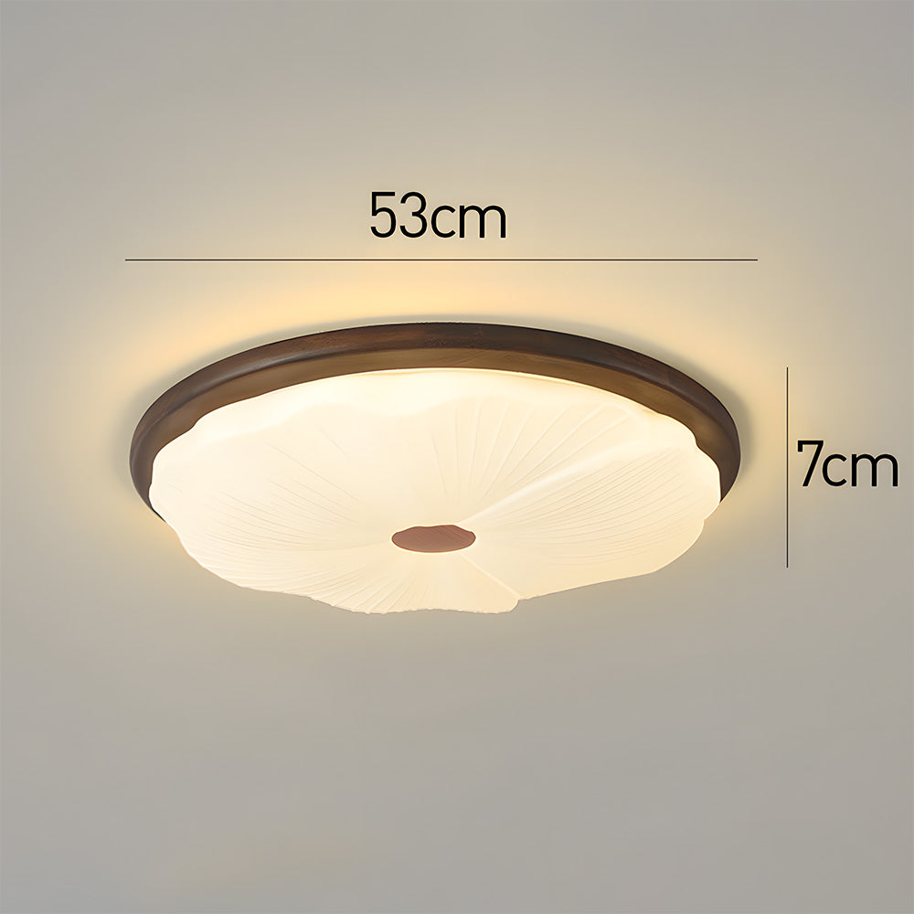 Elegant Walnut Color LED Ceiling Light for Bedroom