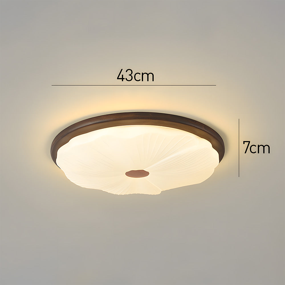 Elegant Walnut Color LED Ceiling Light for Bedroom
