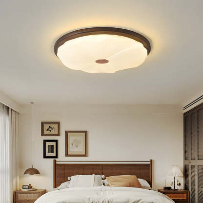 Elegant Walnut Color LED Ceiling Light for Bedroom