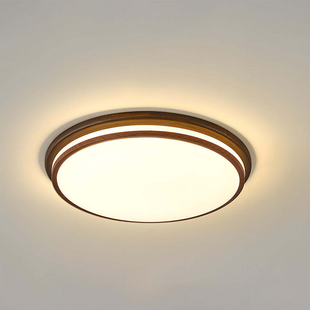 Elegant Walnut Color LED Ceiling Light for Bedroom