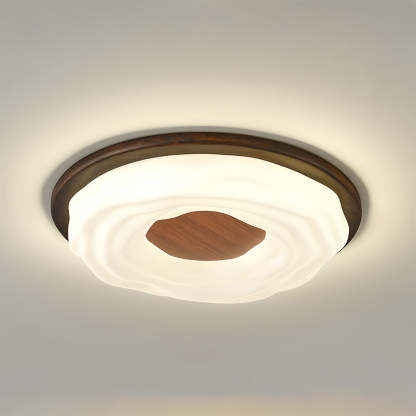 Elegant Walnut Color LED Ceiling Light for Bedroom