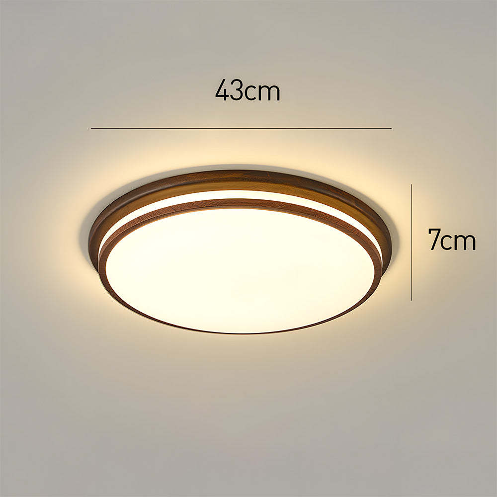 Elegant Walnut Color LED Ceiling Light for Bedroom