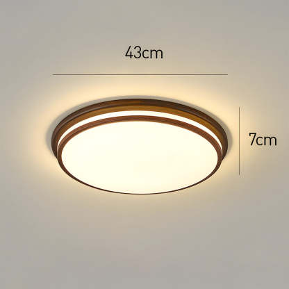 Elegant Walnut Color LED Ceiling Light for Bedroom