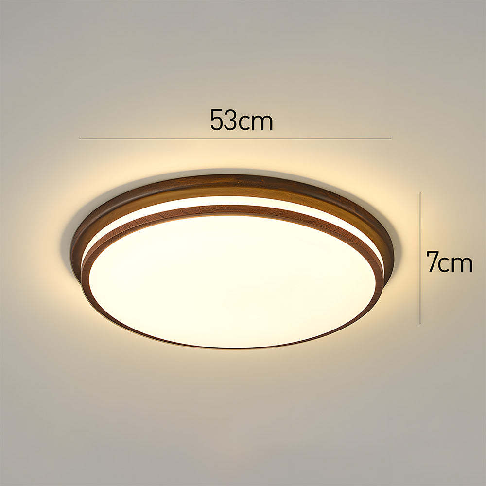 Elegant Walnut Color LED Ceiling Light for Bedroom