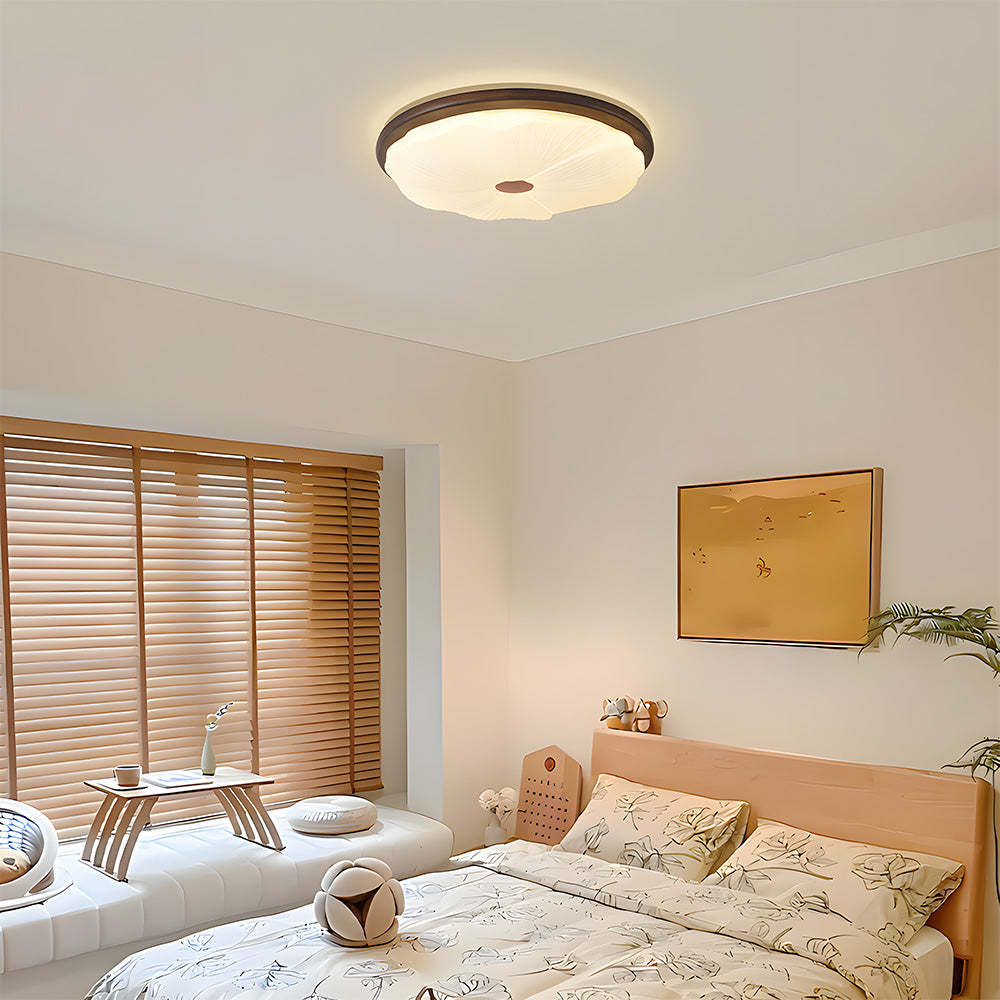 Elegant Walnut Color LED Ceiling Light for Bedroom