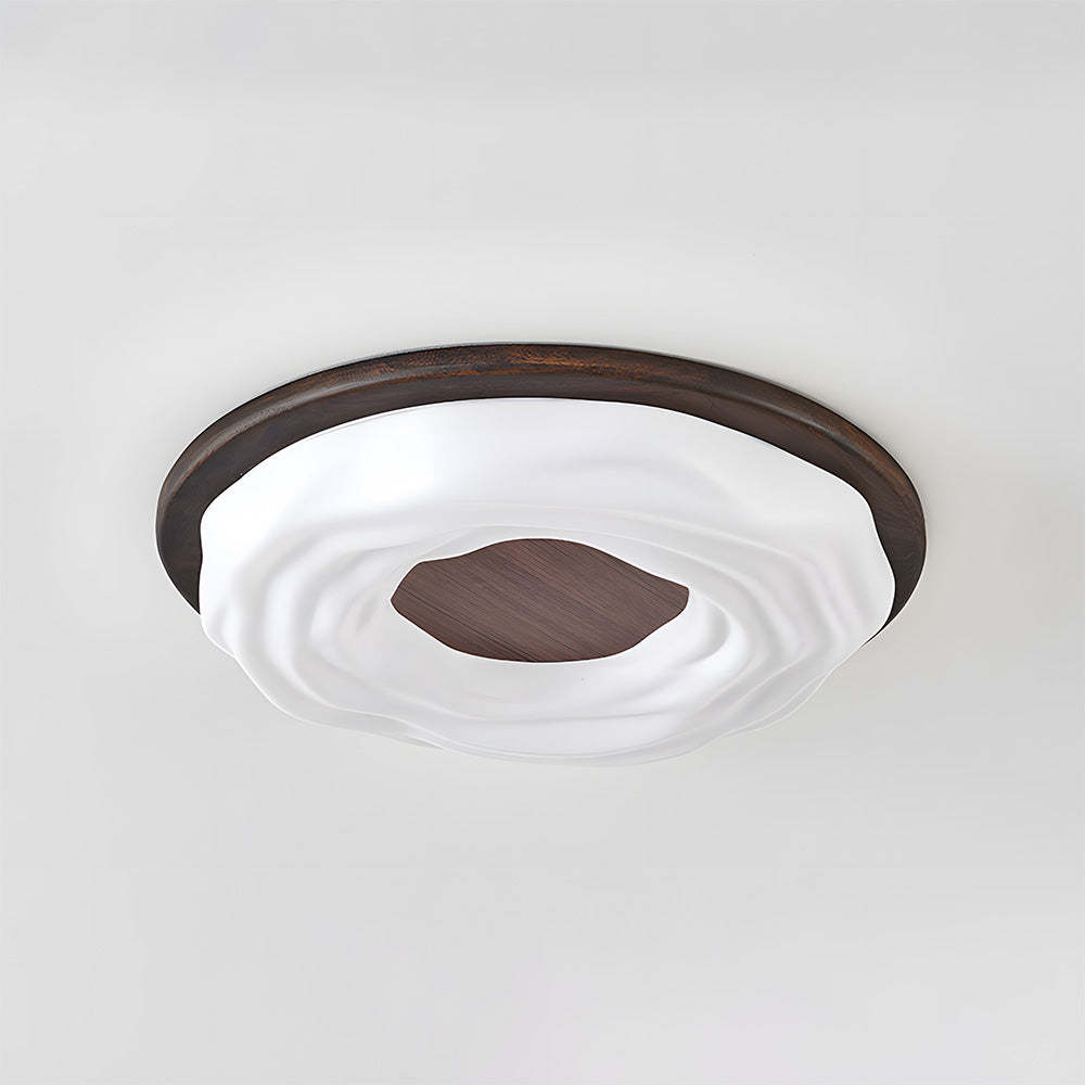 Elegant Walnut Color LED Ceiling Light for Bedroom