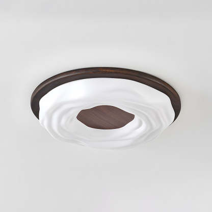Elegant Walnut Color LED Ceiling Light for Bedroom