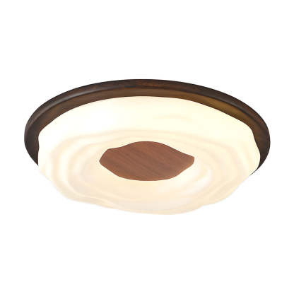 Elegant Walnut Color LED Ceiling Light for Bedroom