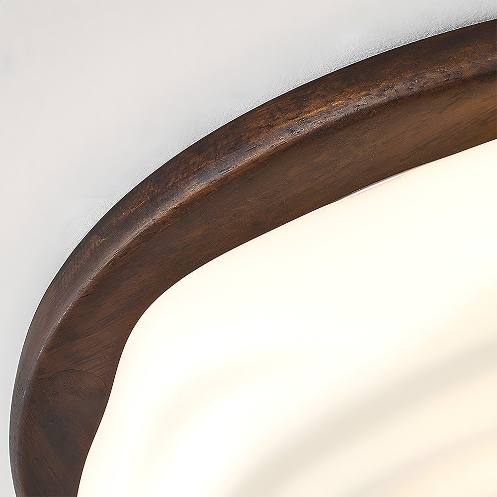 Elegant Walnut Color LED Ceiling Light for Bedroom